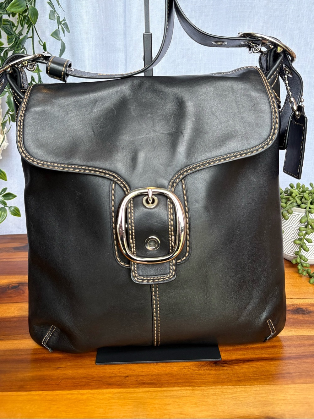 Coach Bleecker Large Leather Flap Crossbody / Shoulder Bag - M0893-F13355 - 2008